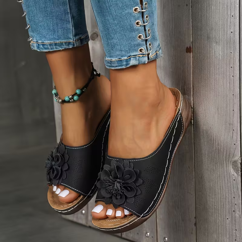 Last Day: 50% Off — Women's Floral Wedge Sandals: Arch Support for Everyday Comfort