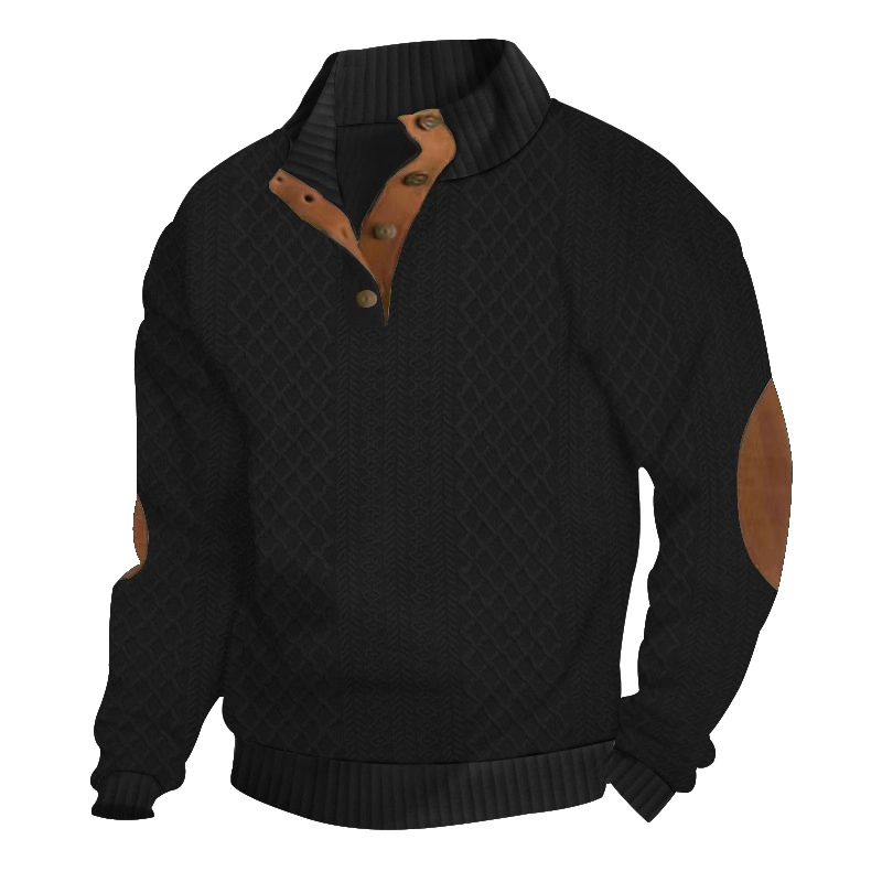 🔥Christmas Hot Sale🔥Men's Outdoor Casual Stand Cashmere Button Long Sleeve Sweater