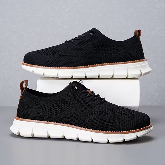 Flash Sale Men Breathable Mesh Knit Flexible Sole All Day Comfort Daily Walking Shoes