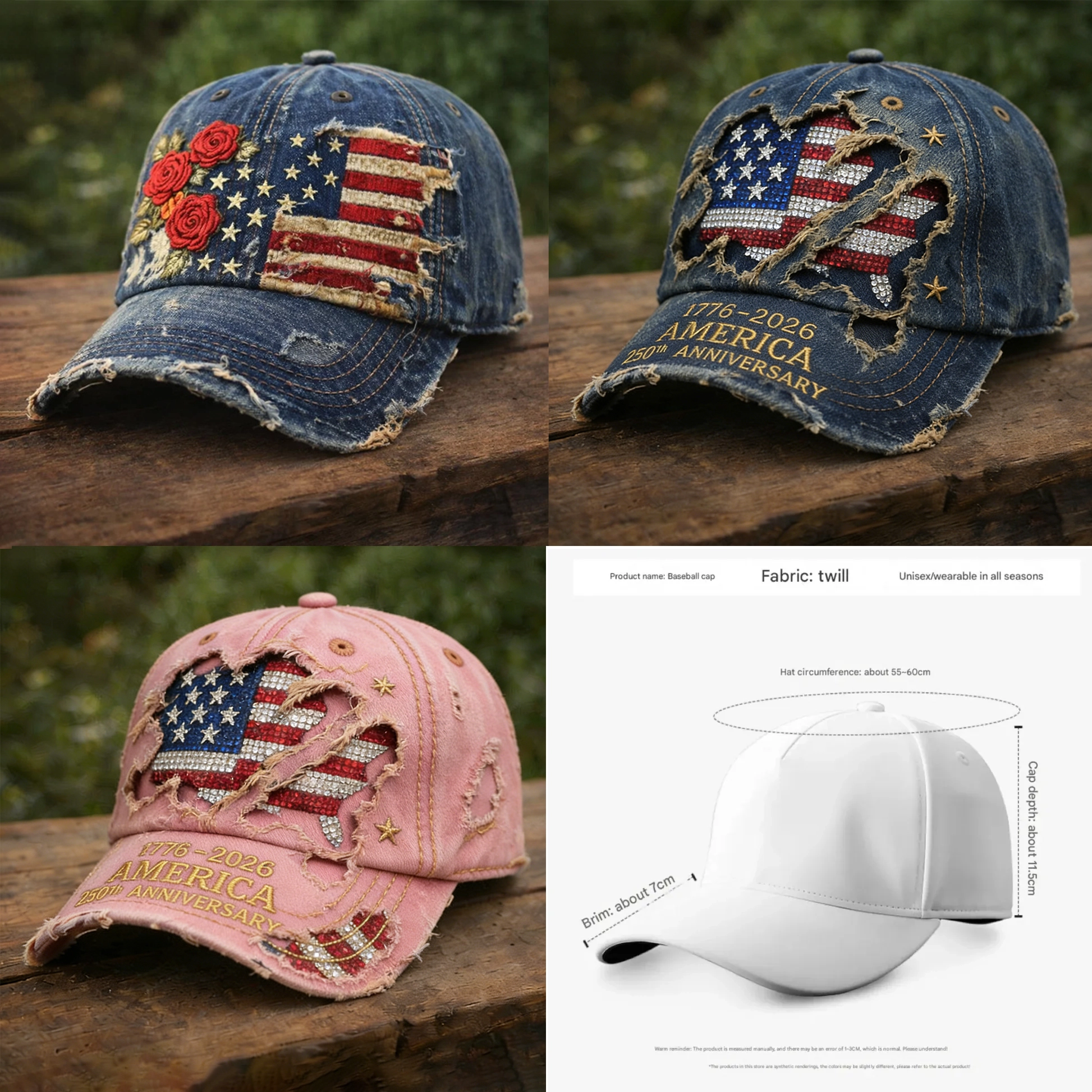 🏆Flash Sale 60% OFF -United States 250th Anniversary Hat🧢-🎁BUY 3 FREE SHIPPING