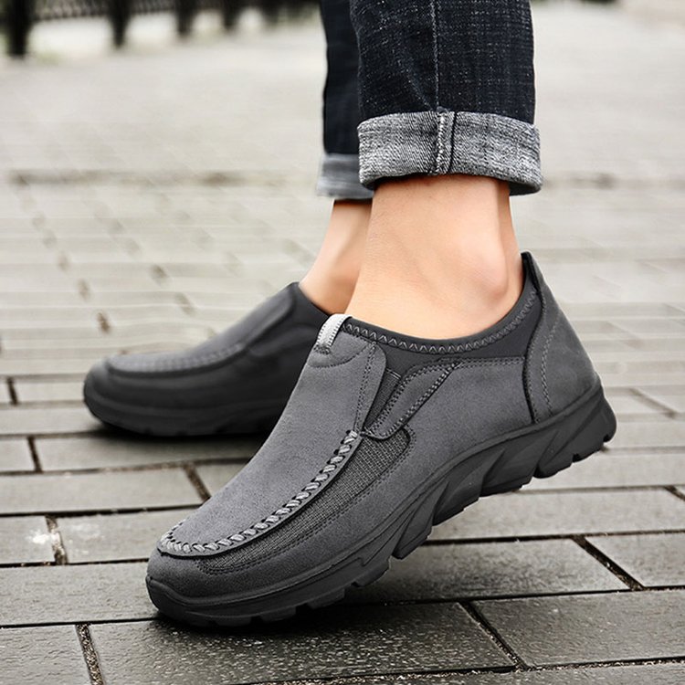 Men Handmade Side Breathable Casual Comfortable Leather Shoes