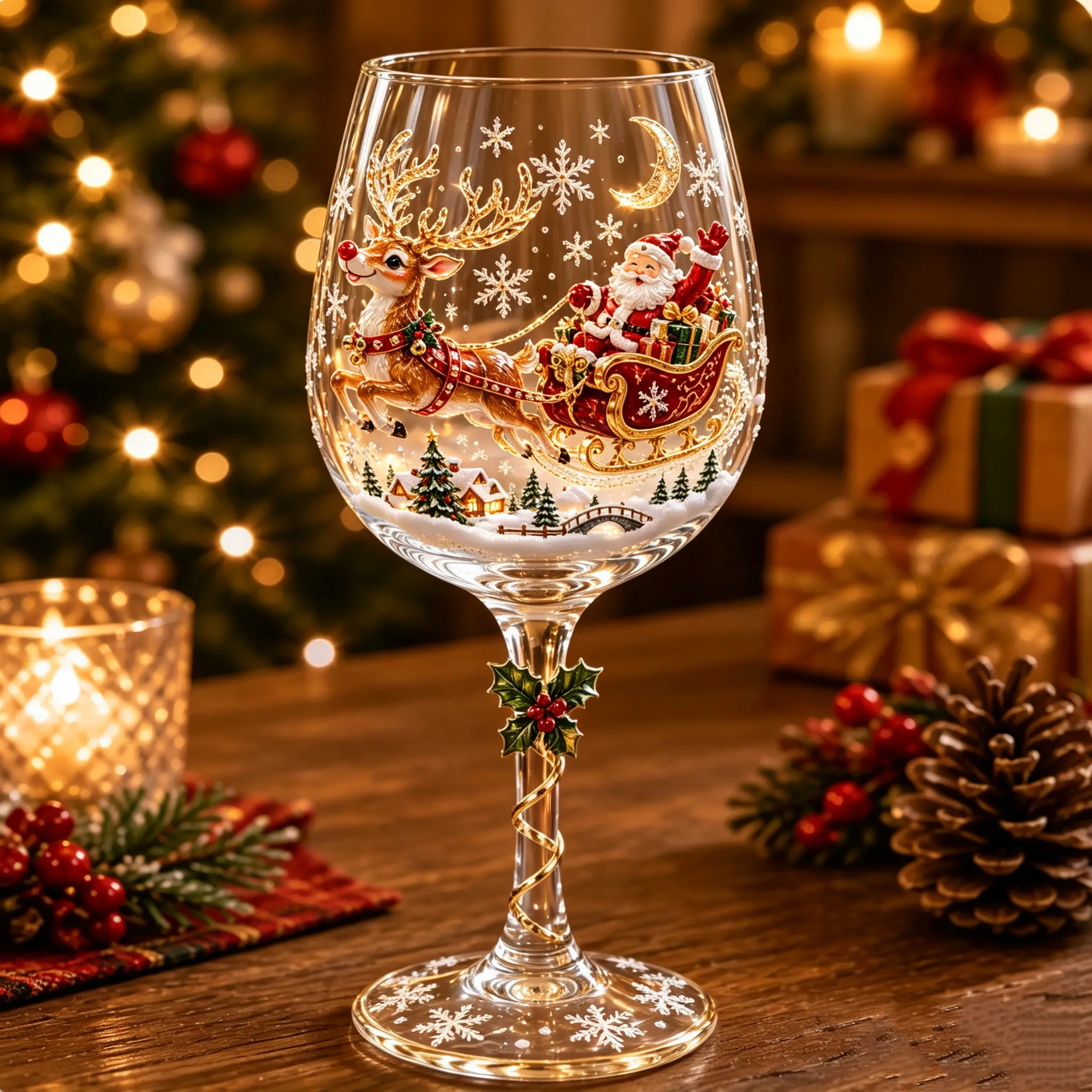 🔥🎁Christmas 3D Wine Glass Collection Gift Box Set✨