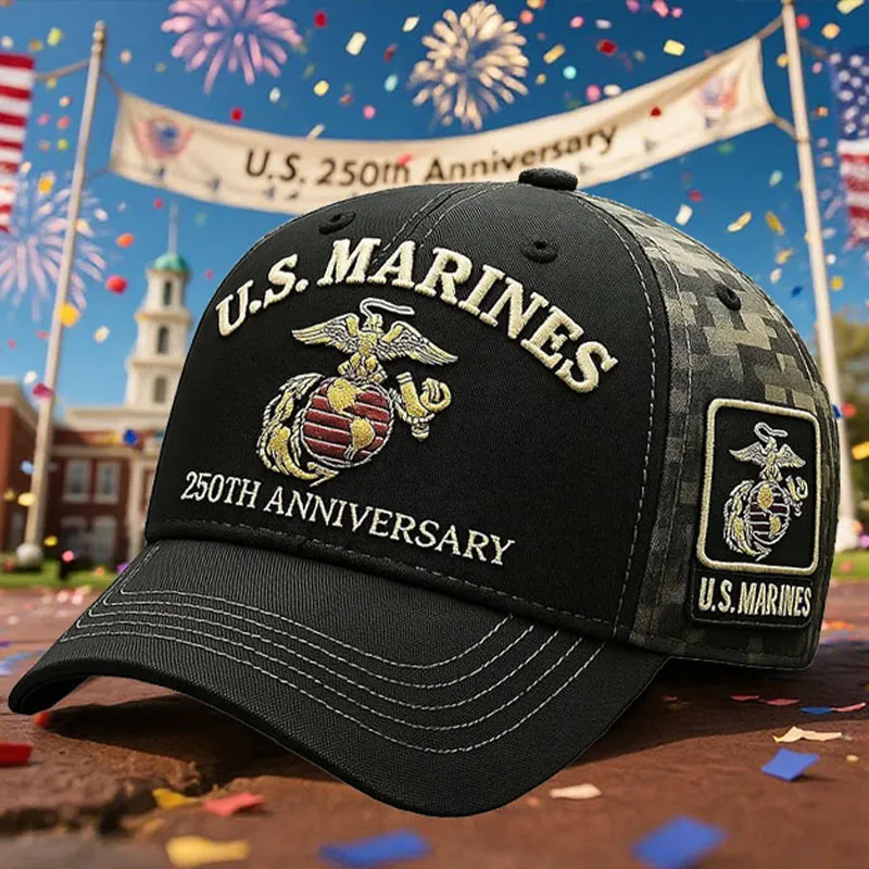 🔥Last day 70% off - USMC 250th Anniversary Adjustable Embroidered Vintage Washed Hat