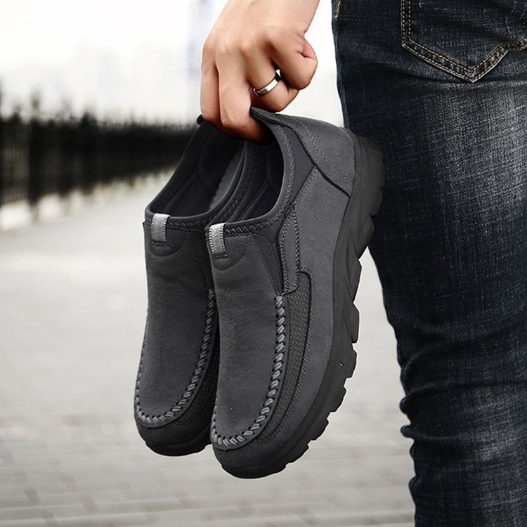 Men Handmade Side Breathable Casual Comfortable Leather Shoes