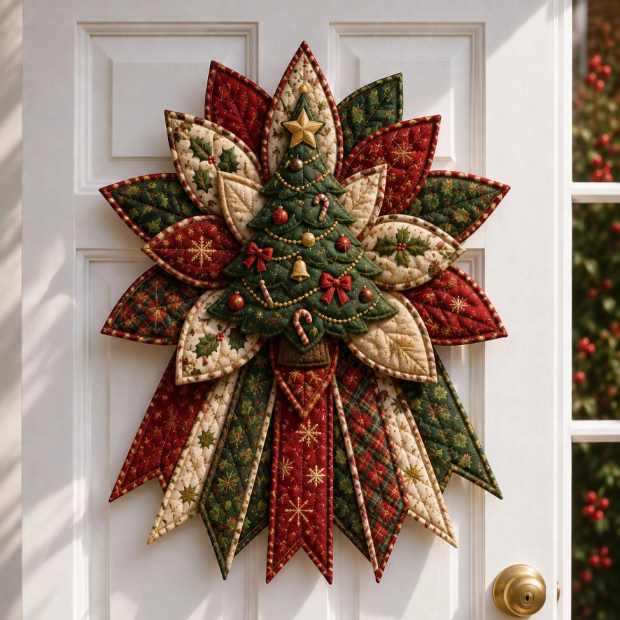 🎉 Holiday Celebration 50% OFF 🎄 – Festive Quilted Christmas Door Hanging DIY Sewing Kit