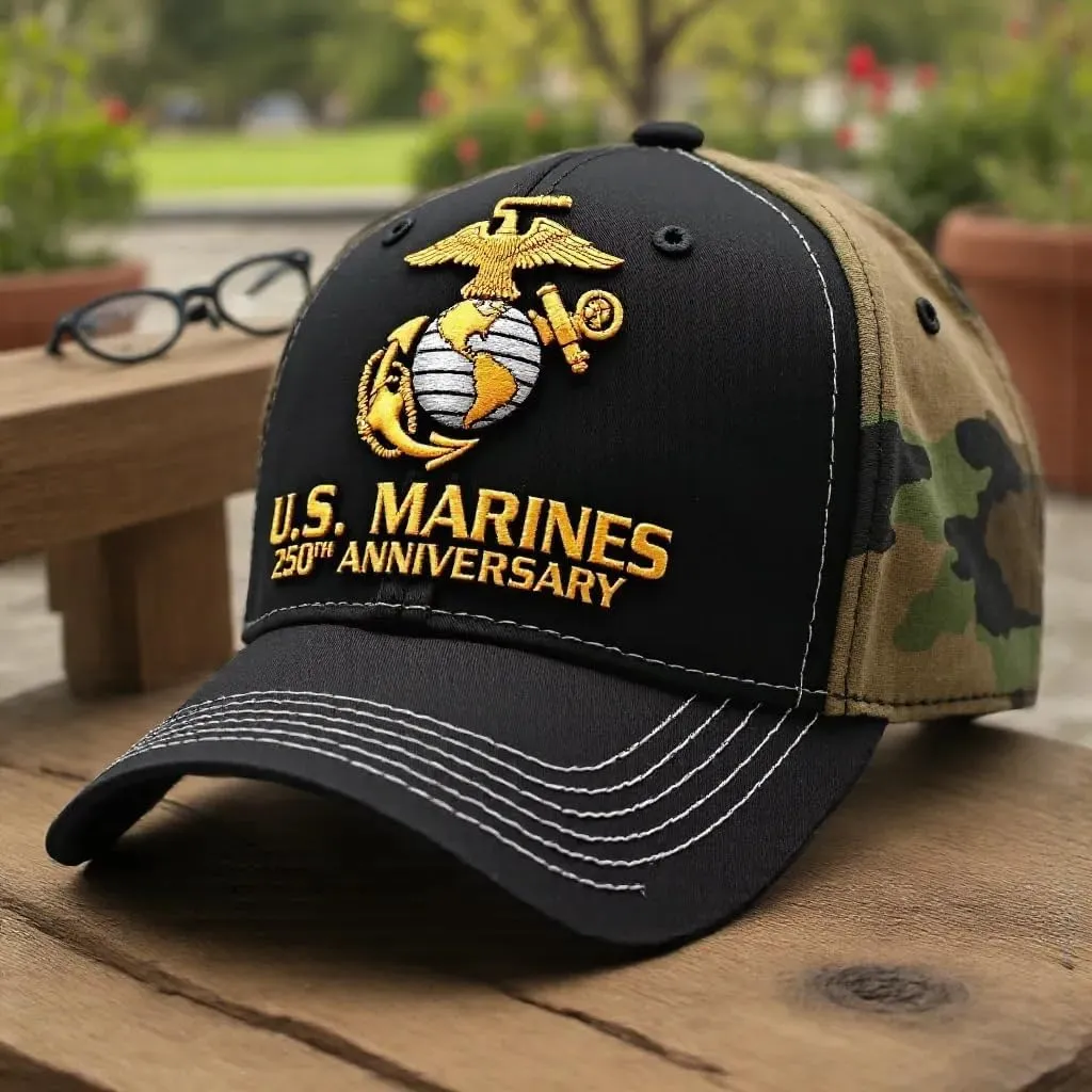 🔥Last day 70% off - USMC 250th Anniversary Adjustable Embroidered Vintage Washed Hat