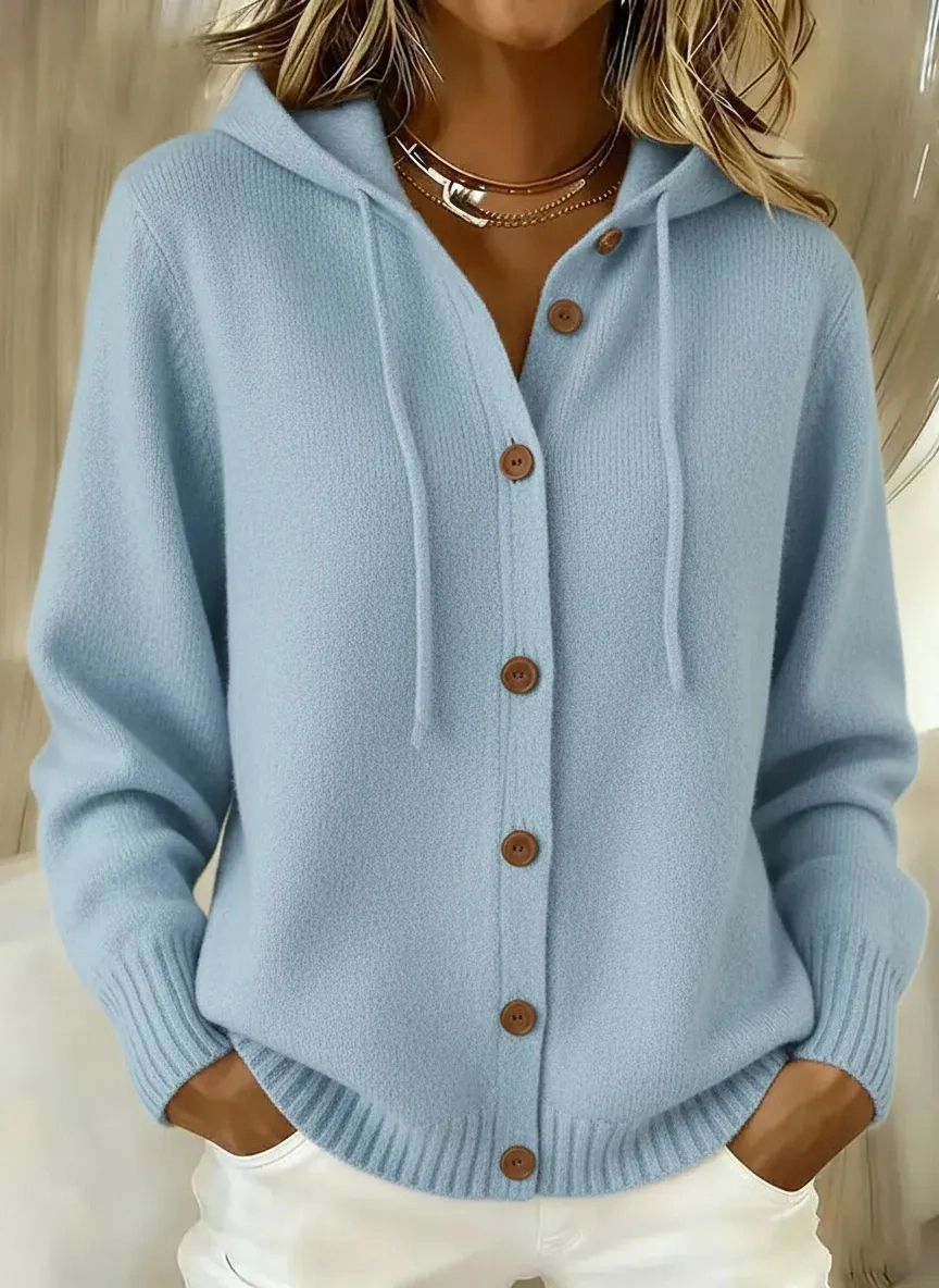 CLEARANCE SALE🔥 Women's Casual Hoodie Cotton Plain Long Sleeve Comfy Cardigan