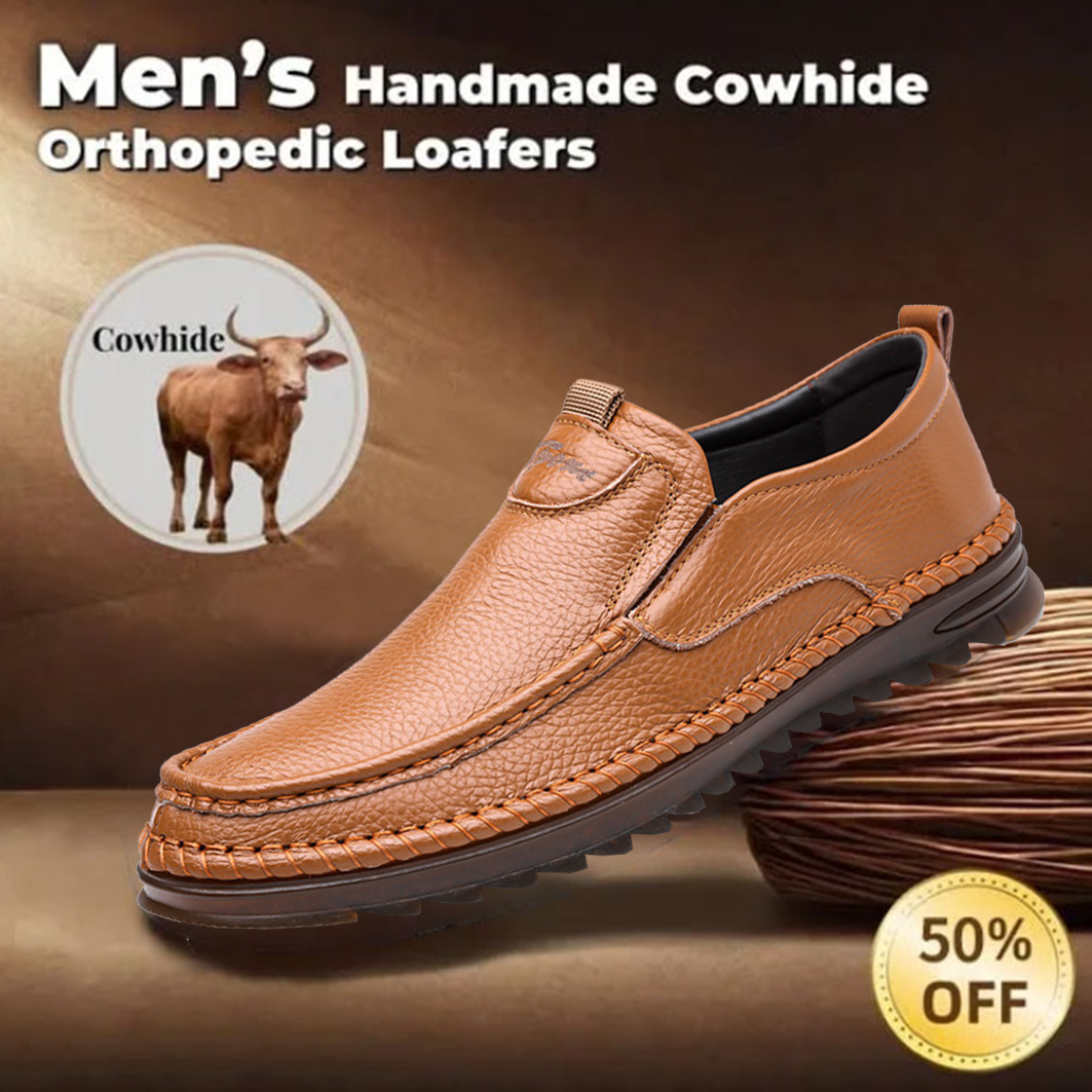 Last day to enjoy 50% off! 🔥⏱️ Christmas Sale ⏱️🔥 Men's genuine leather handmade casual shoes