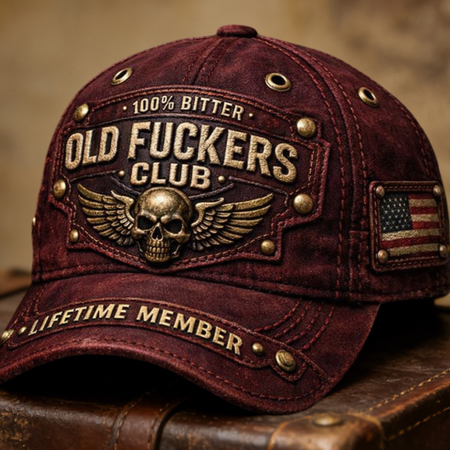 🏆Flash Sale 60% OFF  - ❤️Old Fuckers Club-Handmade Vintage Baseball Cap🎁-BUY 3 FREE SHIPPING