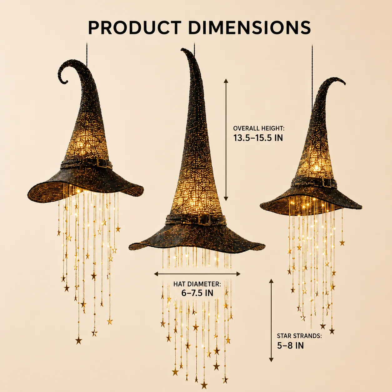 🔥50% Off Last Day🔥Lighted Witch Hat Hanging Chime