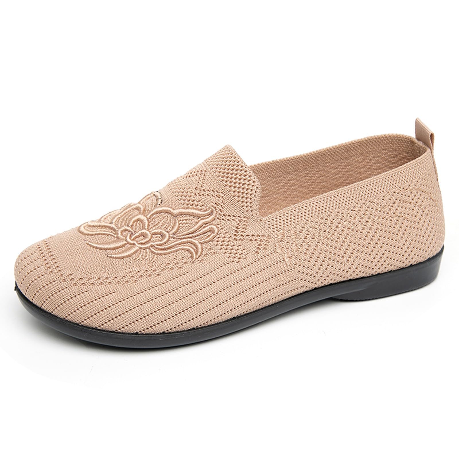 2026 Spring Embroidered Slip-On Women'S Shoes Flat Fashion Casual Mom Shoes Women'S Loafers
