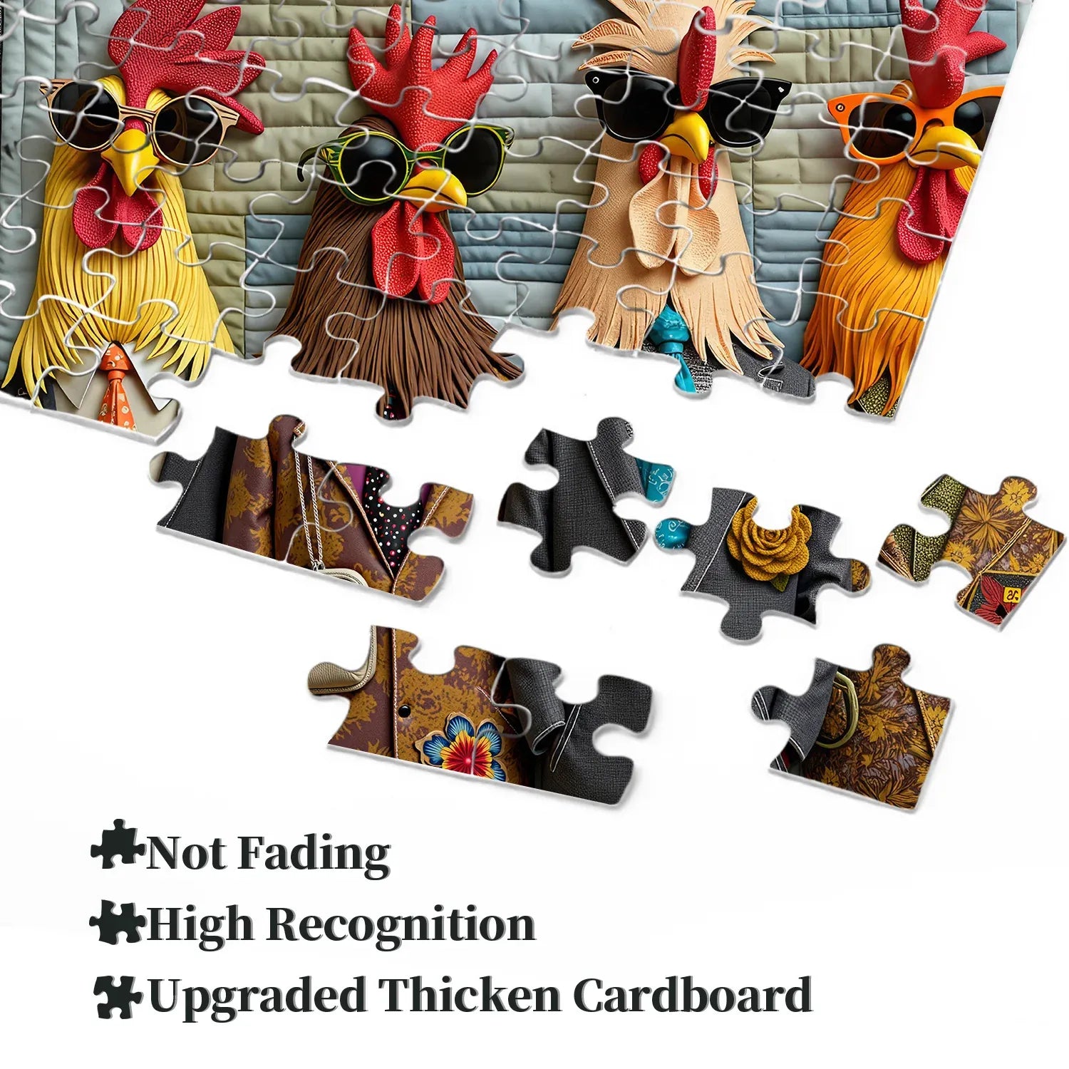 beatyart™ Runway Roosters Wooden Jigsaw Puzzle 1000 Pieces