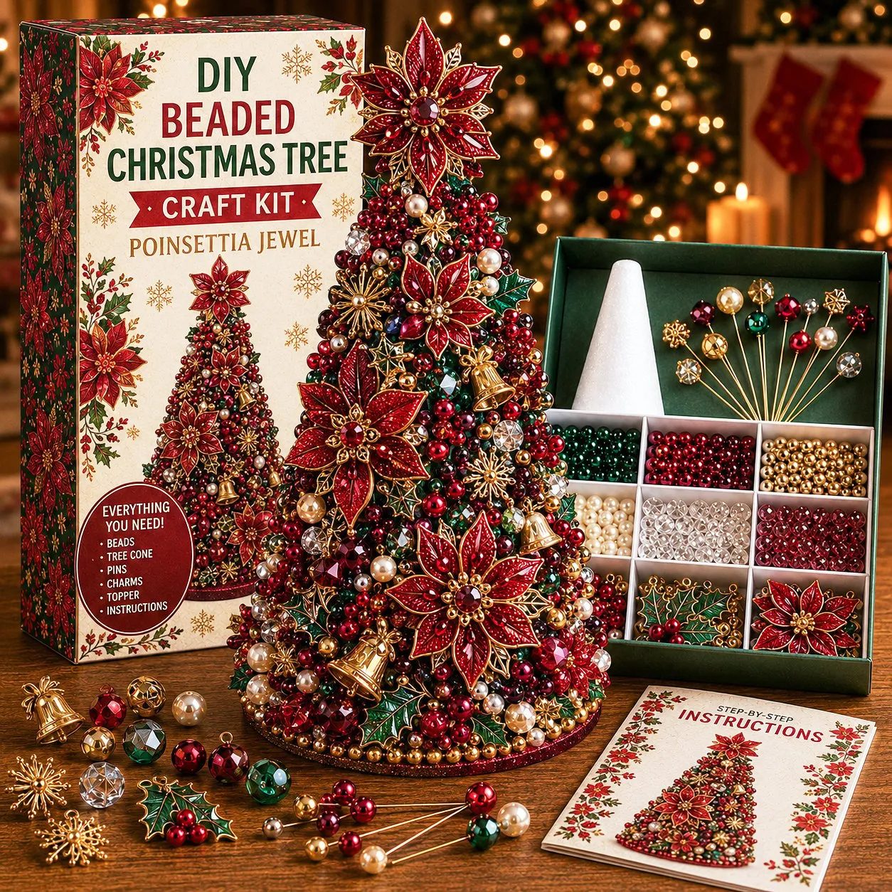 🎄 DIY Beaded Christmas Tree Craft Kit