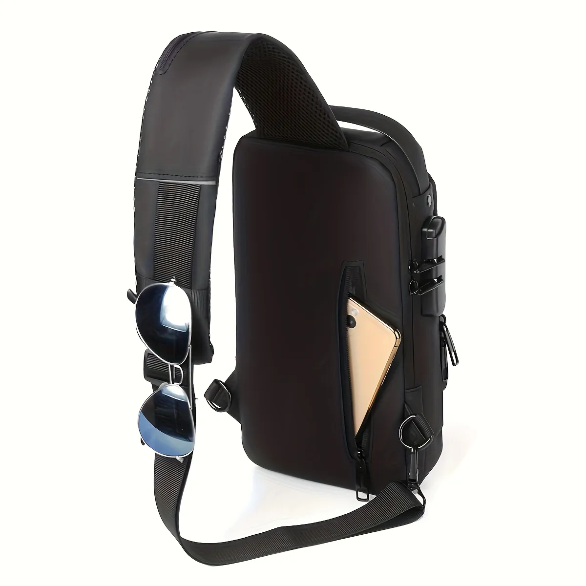 Anti-Theft Sling Bag — USB Charging Port, Water-Resistant & Combination Lock