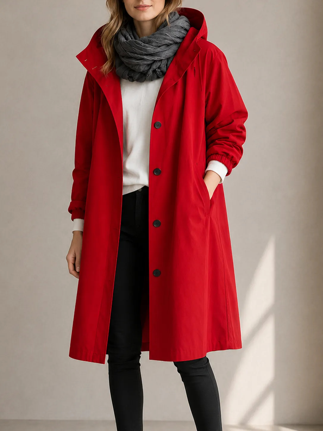 Water Resistant Oversized Hooded Windbreaker Rain Jacket