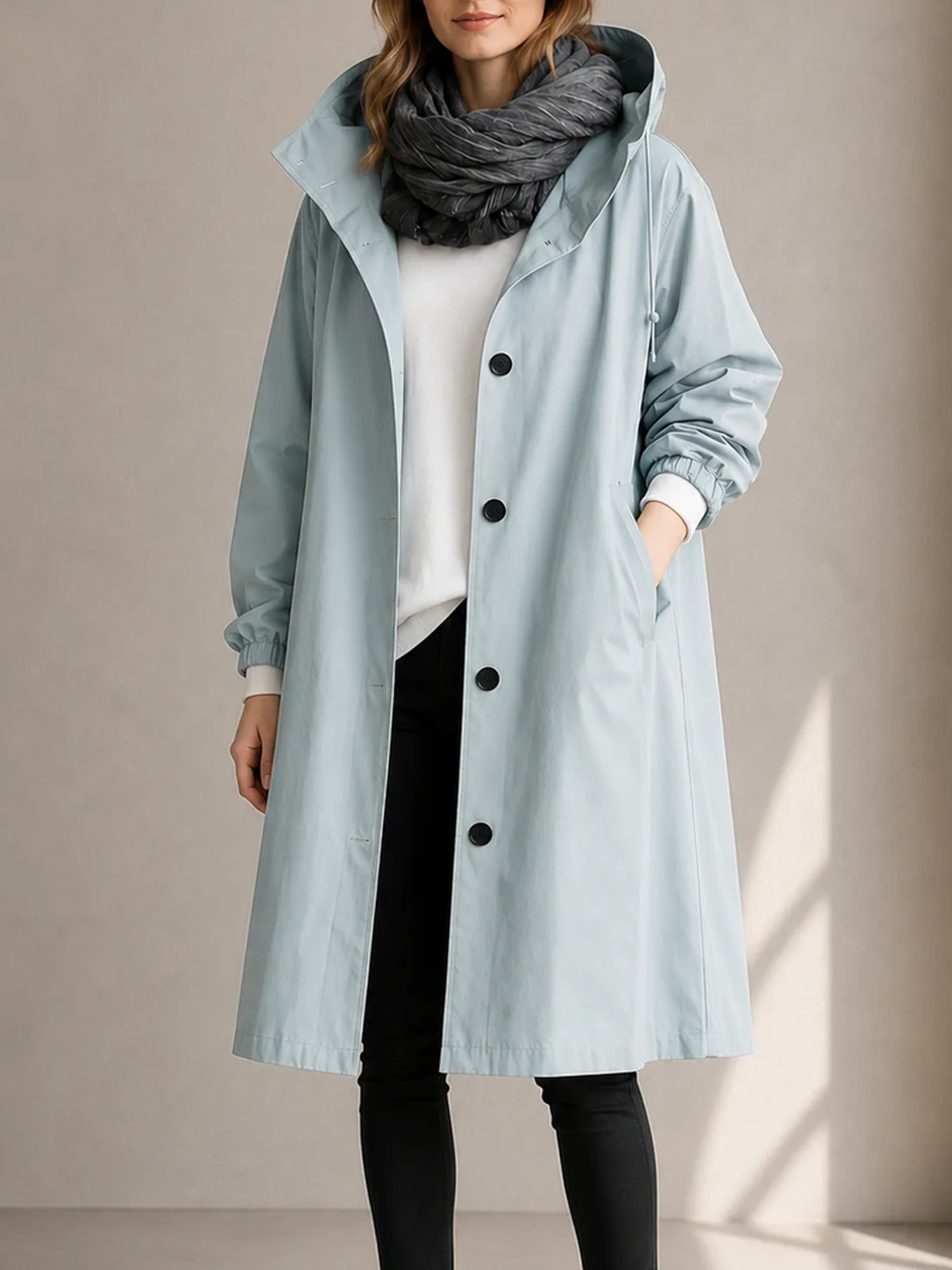 Water Resistant Oversized Hooded Windbreaker Rain Jacket