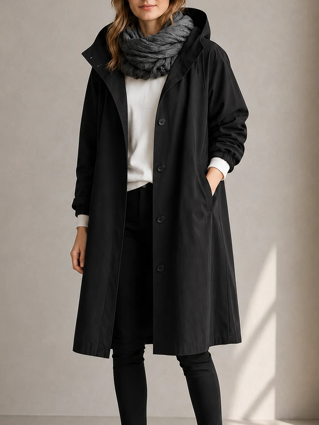Water Resistant Oversized Hooded Windbreaker Rain Jacket
