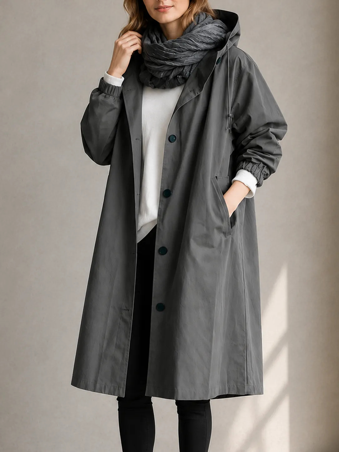 Water Resistant Oversized Hooded Windbreaker Rain Jacket