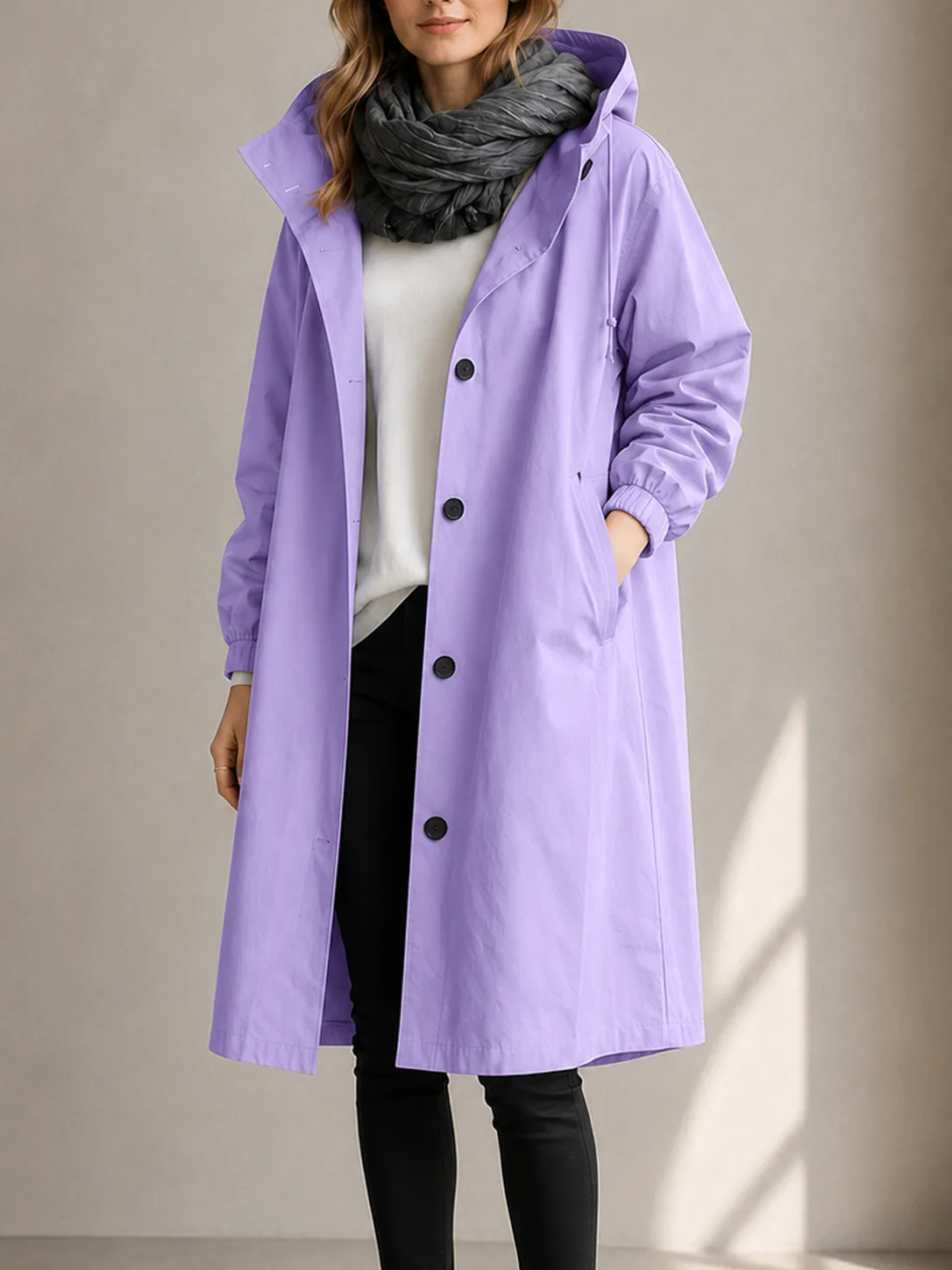 Water Resistant Oversized Hooded Windbreaker Rain Jacket