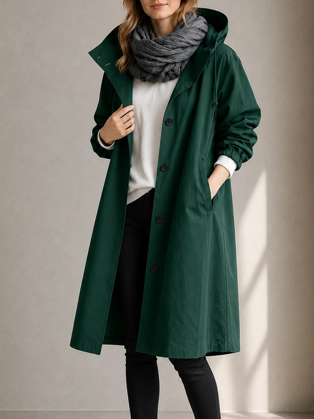 Water Resistant Oversized Hooded Windbreaker Rain Jacket