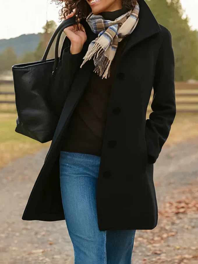 Clearance Sale 🔥 Elegant Retro Stand Collar Wool Winter Coat for Women