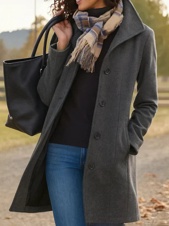 Clearance Sale 🔥 Elegant Retro Stand Collar Wool Winter Coat for Women