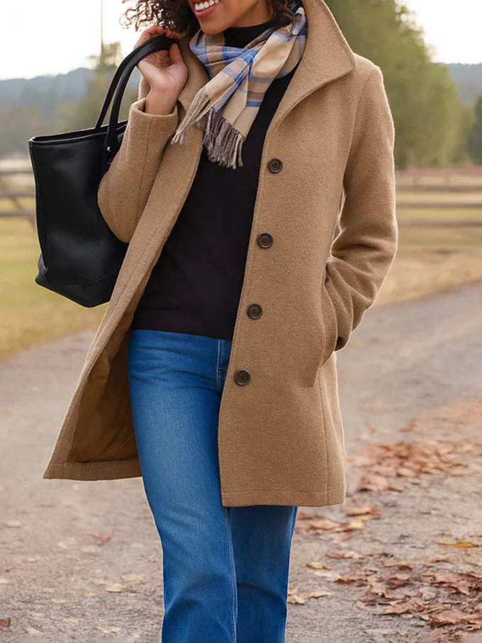 Clearance Sale 🔥 Elegant Retro Stand Collar Wool Winter Coat for Women