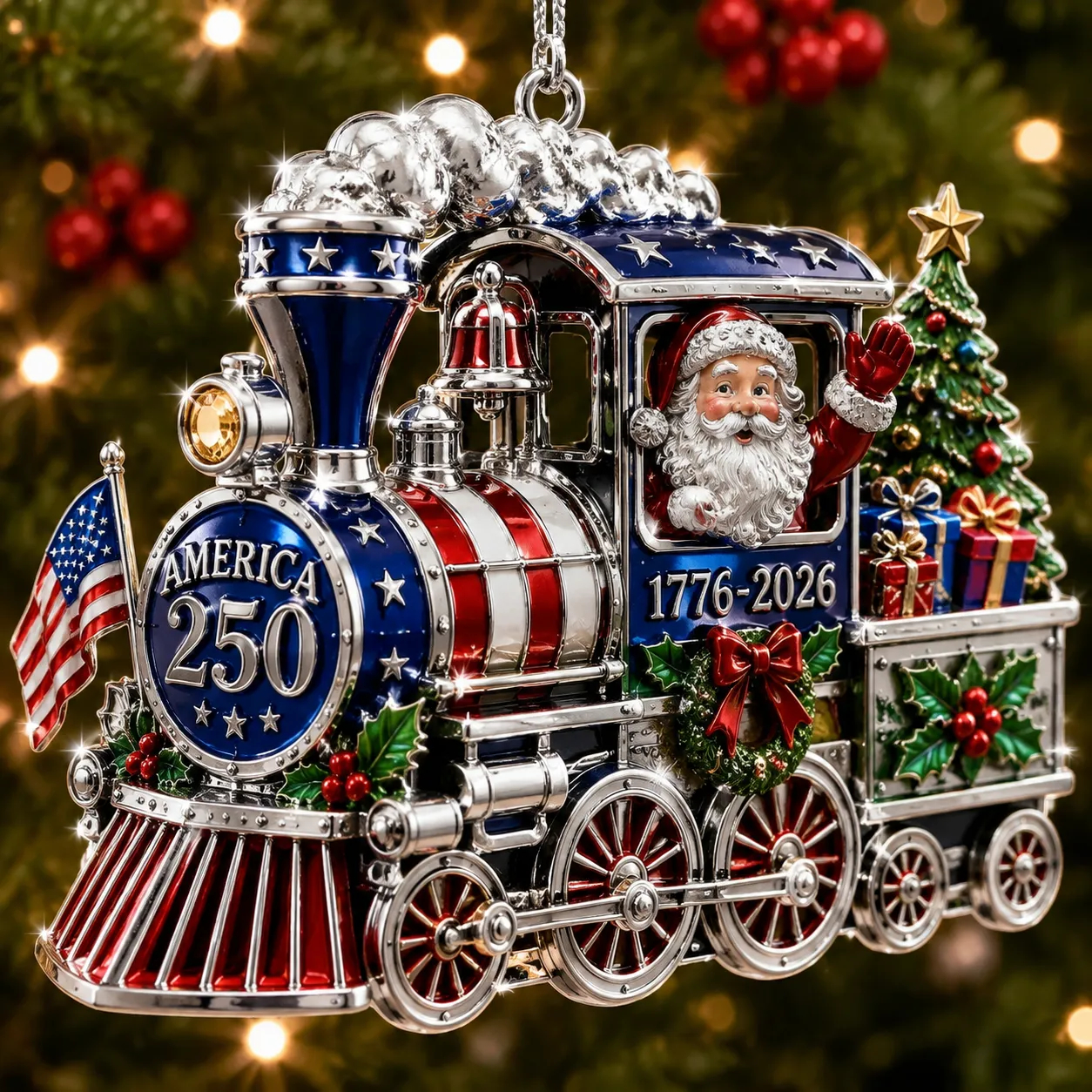 USA 250th Anniversary Christmas Ornament