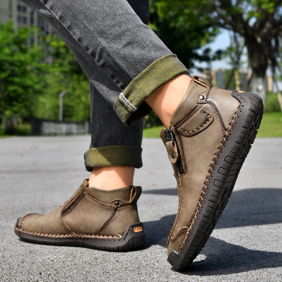 ⏰This Week 70% OFF🔥Casual leather arch support non-slip wear-resistant high-top loafers