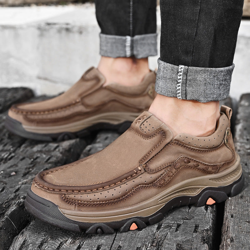 Eldcomf®— Mens Slip On Leather Casual Walking Shoes