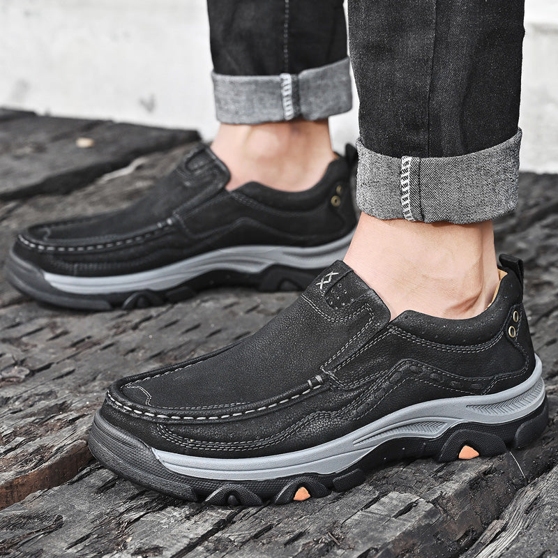 Eldcomf®— Mens Slip On Leather Casual Walking Shoes