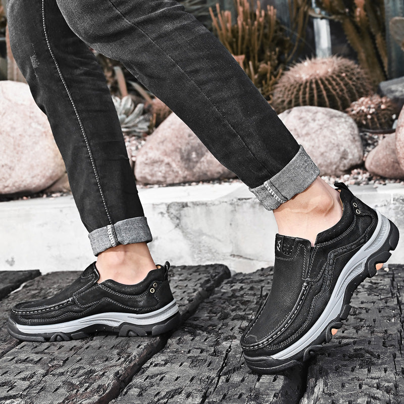 Eldcomf®— Mens Slip On Leather Casual Walking Shoes