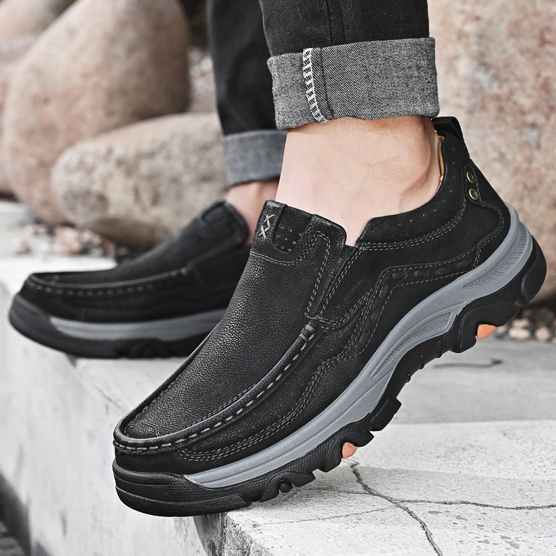 Eldcomf®— Mens Slip On Leather Casual Walking Shoes