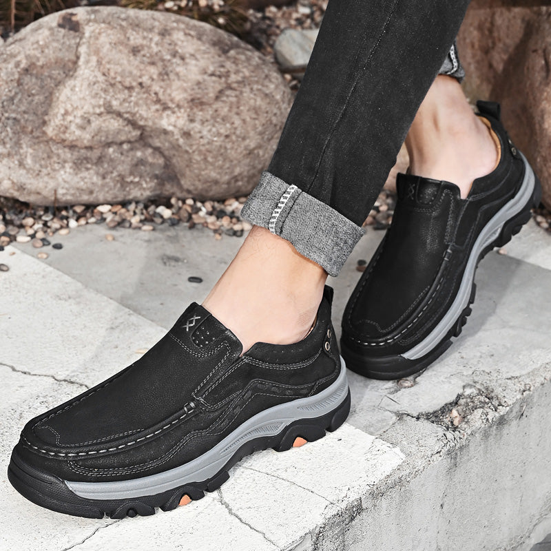 Eldcomf®— Mens Slip On Leather Casual Walking Shoes