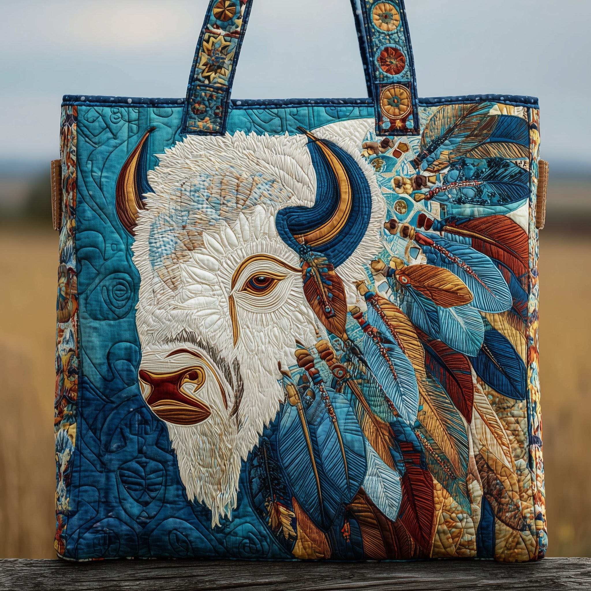 Majestic Bison Quilted Tote Bag GFTOTP10006