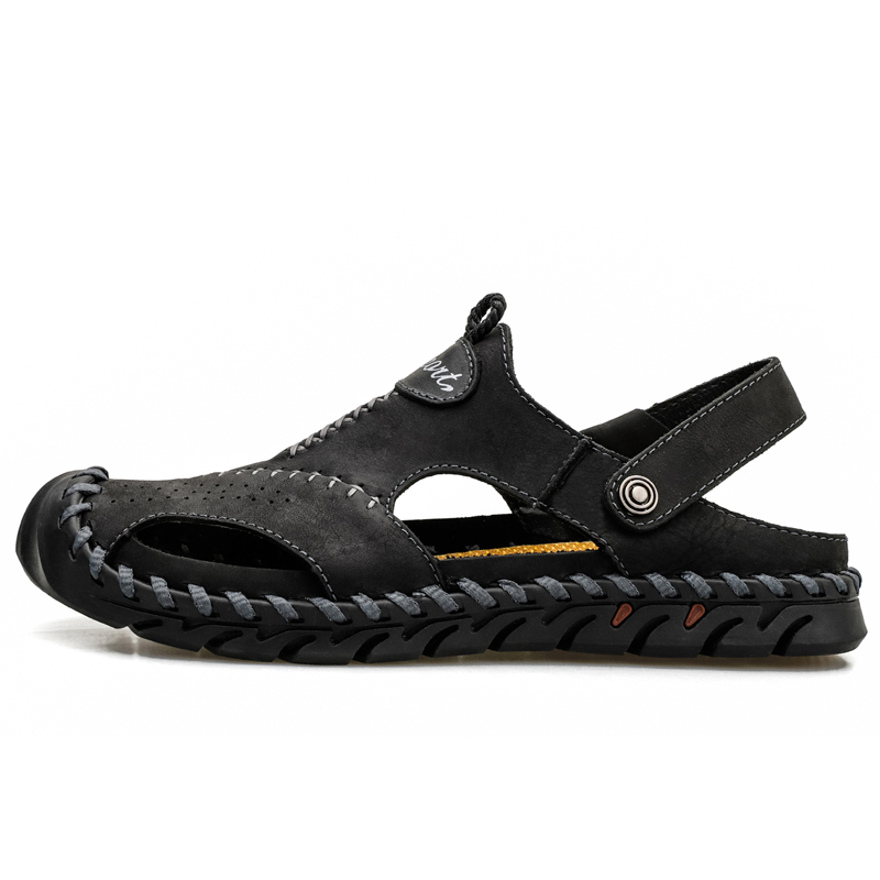 🔥Last Day 60% OFF🔥Men's 2-in-1 Convertible Leather Closed-Toe Sandals