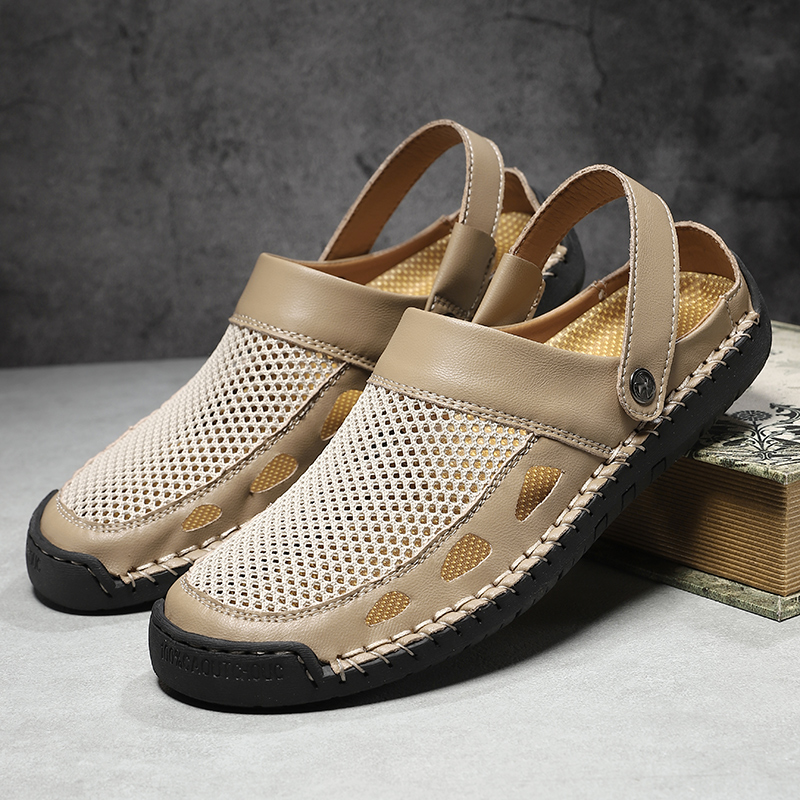 🔥Last Day 60% OFF🔥Men's Premium Leather Closed-Toe Sandals - Non-Slip Outdoor Summer Shoes