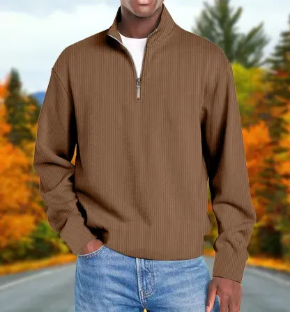 Men’s Fashion Long-Sleeve Zip-Up Slim Fit Casual Jacket