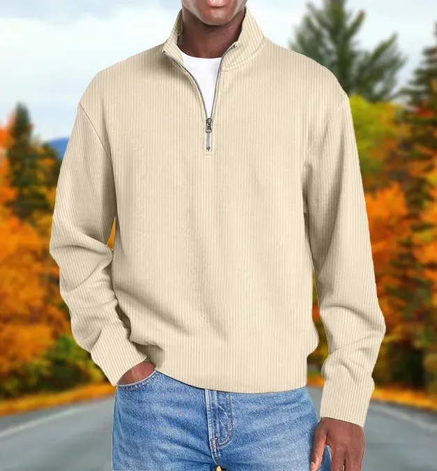 Men’s Fashion Long-Sleeve Zip-Up Slim Fit Casual Jacket