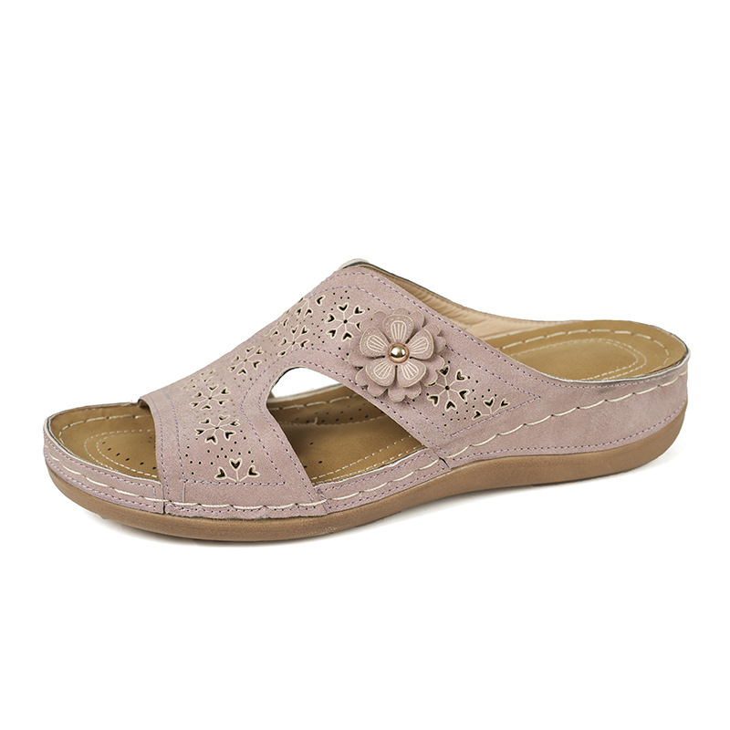 Women's openwork floral orthopedic sandals