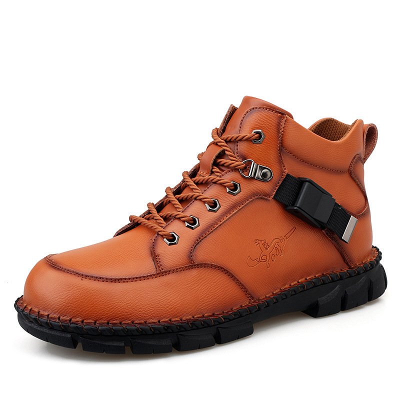 ⏰Final Day 70% OFF Casual leather arch support non-slip wear-resistant high-top loafers