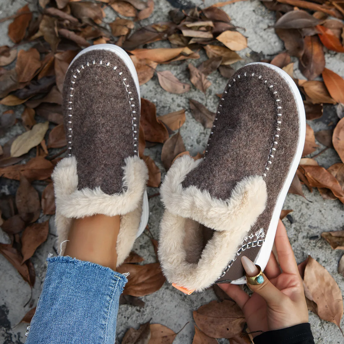 Womens Orthopedic Winter Wool Snow Boots Cozy Winter Shoes