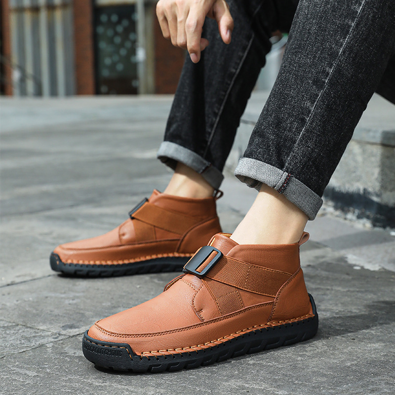 ⏰Final Day 70% OFF🔥Casual leather arch support non-slip wear-resistant high-top loafers