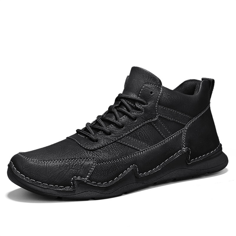 Men's Comfy Arch Support Waterproof Lightweight Handmade Orthopedic Genuine Leather Shoes