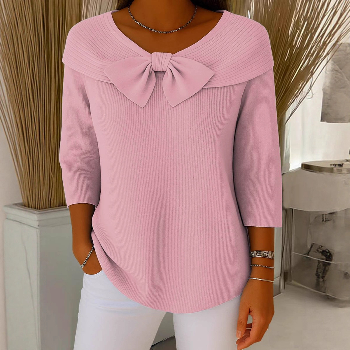 Women's Knitted Bow Sweater