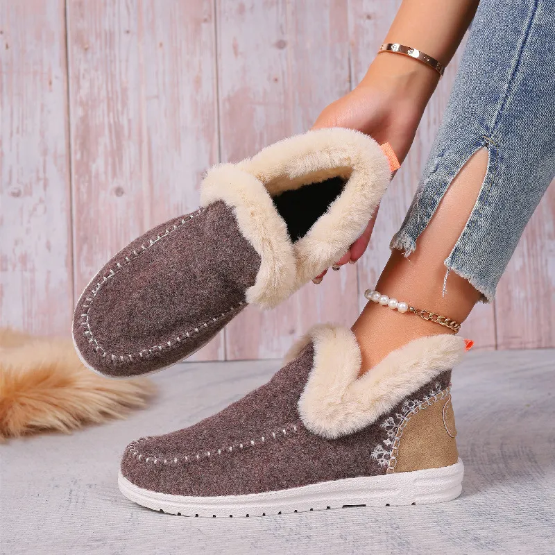 Womens Orthopedic Winter Wool Snow Boots Cozy Winter Shoes