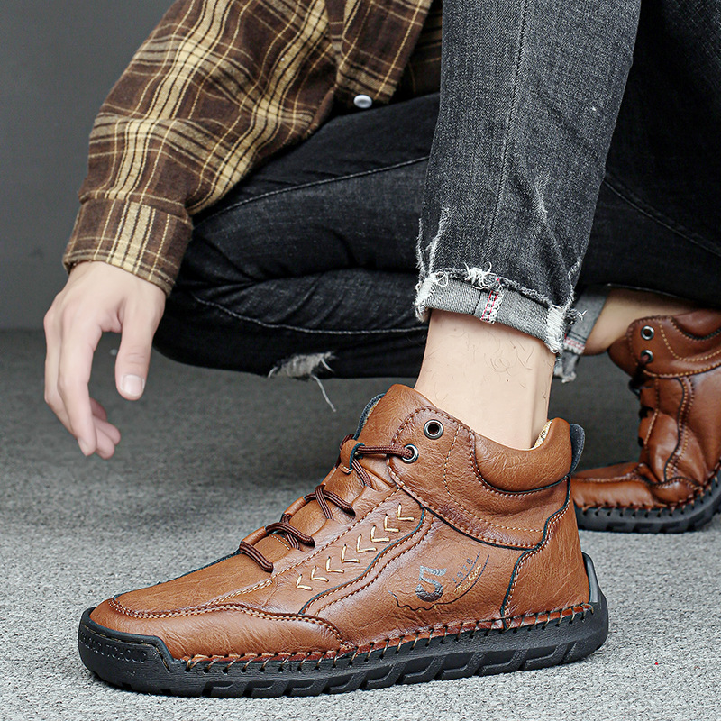 ⏰Today 70% OFF🔥Casual leather arch support non-slip wear-resistant high-top loafers