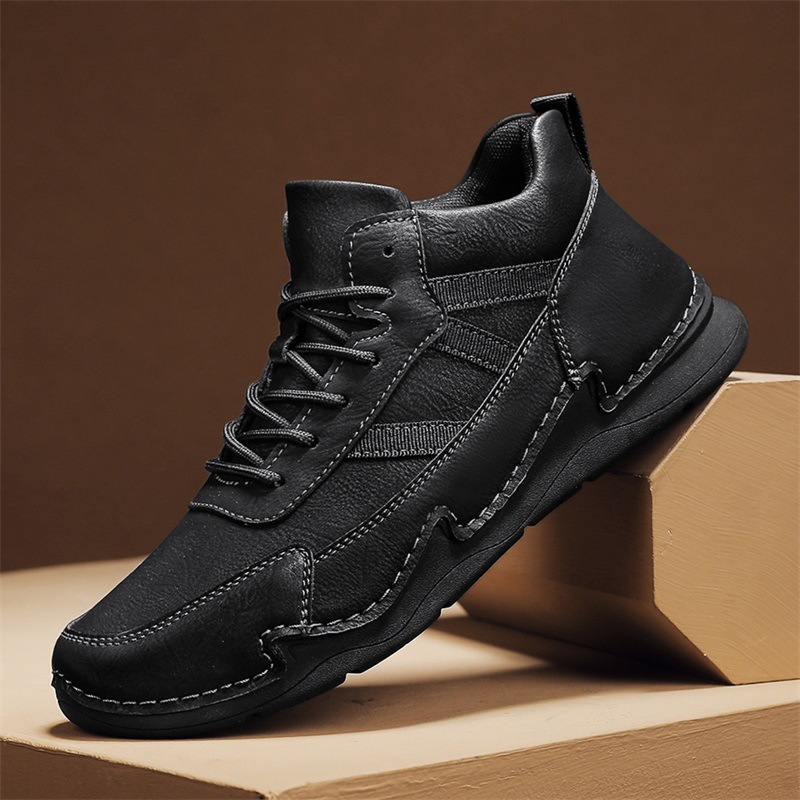 Men's Comfy Arch Support Waterproof Lightweight Handmade Orthopedic Genuine Leather Shoes