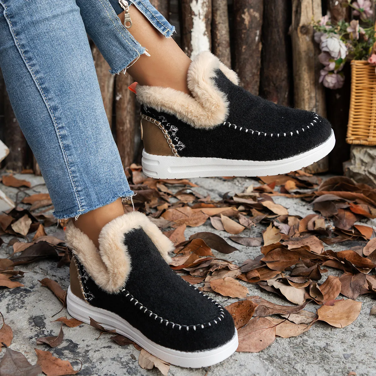Womens Orthopedic Winter Wool Snow Boots Cozy Winter Shoes