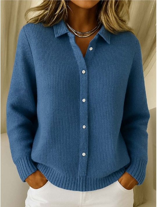 🔥 Women's Button-Up Knitted Polo Sweater